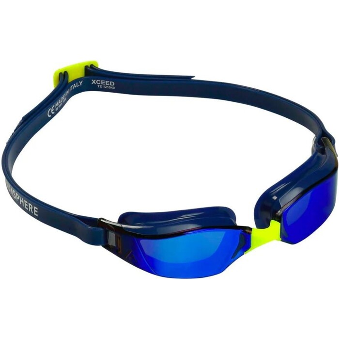 2024 Aquasphere Xceed Racing Swim Goggles EP3200404LMB - Blue Titanium Mirrored / Navy Blue